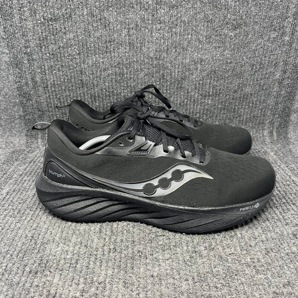 Saucony Triumph 22 Triple Black Athletic Running Shoes Mens Size 12.5 S20964-201